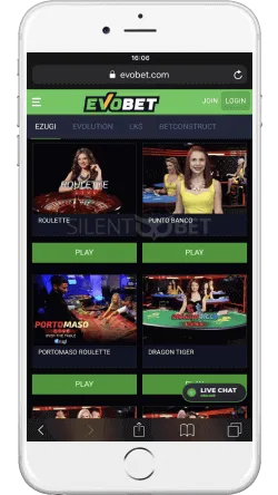 evobet casino login